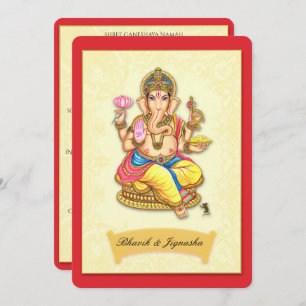 Faire-part de mariage indienne de Ganesha