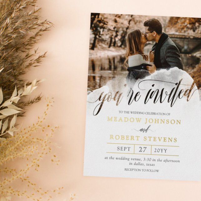 Faire-part de mariage informel avec superposition  (Créateur téléchargé)