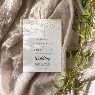 Faire-part de mariage informel Gold Confetti
