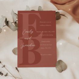 Faire-part de mariage initial grand moderne en ter