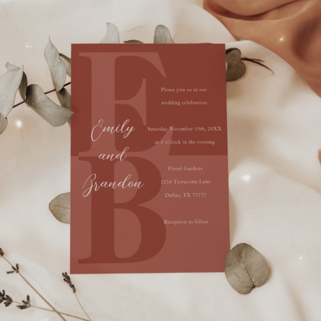 Faire-part de mariage initial grand moderne en ter (Créateur téléchargé)