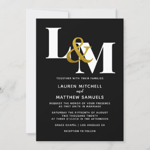 Faire-part de mariage initial minimal