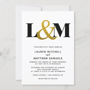 Faire-part de mariage initial minimal
