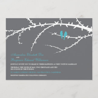 Faire-part de mariage Inséparable (aqua)