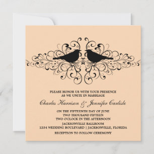 Faire-part de mariage Inséparable de corail