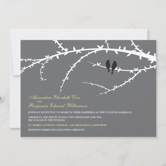 Faire-part de mariage Inséparable (noir) (Devant)