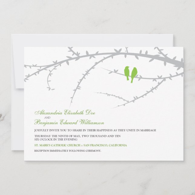 Faire-part de mariage Inséparable (pomme verte) (Devant)