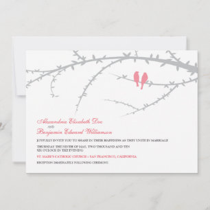 Faire-part de mariage Inséparable (rose)