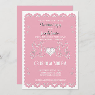 Faire-part de mariage Inséparable rose de Papado