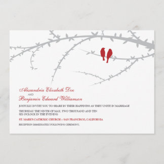 Faire-part de mariage Inséparable (rouge)
