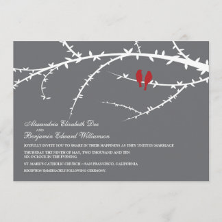Faire-part de mariage Inséparable (rouge)