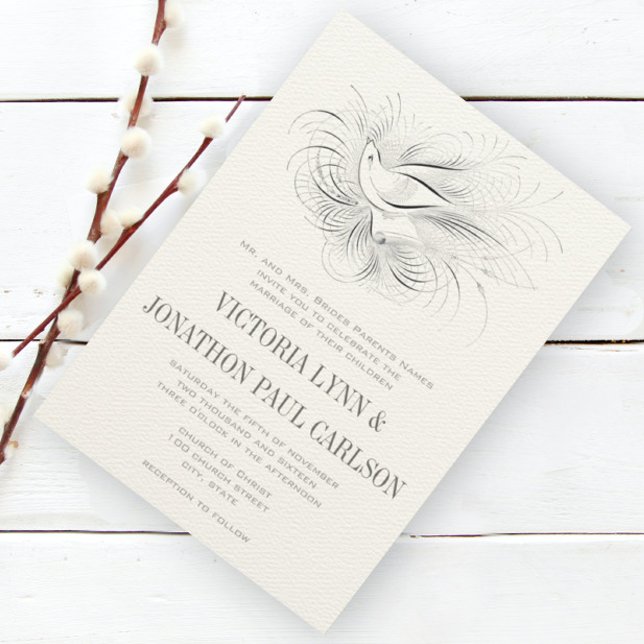 Faire-part de mariage Inséparable Vintage Pen Flou (Créateur téléchargé)