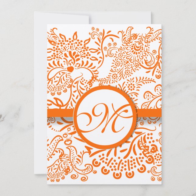 Faire-part de mariage Inséparables orange (Devant)