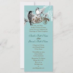 Faire-part de mariage Inséparables vintages