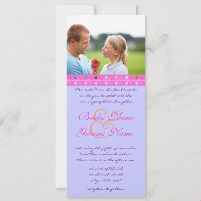 Faire-part de mariage Inséparables vintages (Devant)