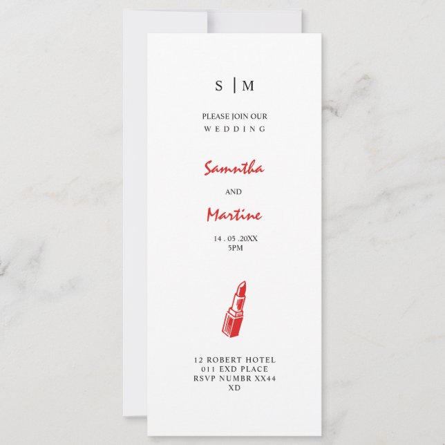 Faire-part de mariage inspiré d'une beauté élégant (Devant)