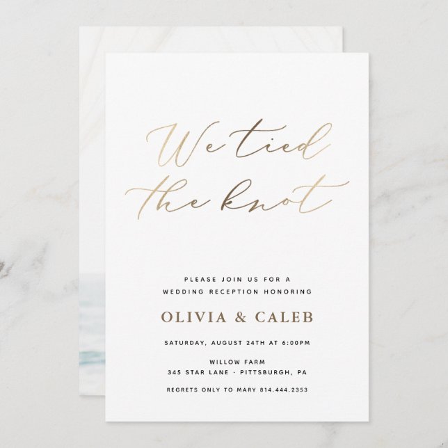 Faire-Part de Mariage Intime Célébration de Fuite  (Devant / Derrière)