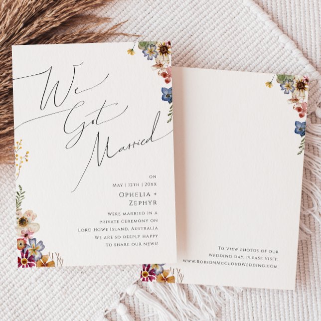 Faire-part de mariage intime dans un jardin fleuri (Créateur téléchargé)