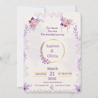 Faire-part de mariage intime et éditable pour jard