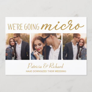 Faire-part de mariage intimiste 3 photos mignon