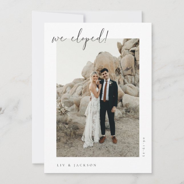 Faire-part de mariage intimiste minimaliste (Devant)