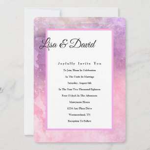 Faire-part de mariage Invitations - Aquarelle rose