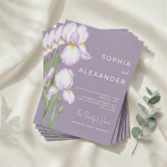 Faire-part de mariage "Iris délicats" (Créateur téléchargé)