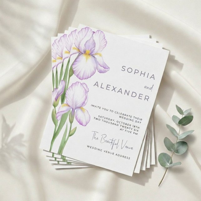 Faire-part de mariage "Iris délicats" (Créateur téléchargé)