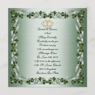 Faire-part de mariage irlandais élégant carré
