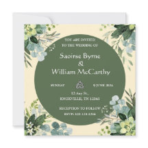 Faire-part de mariage irlandais fleuri