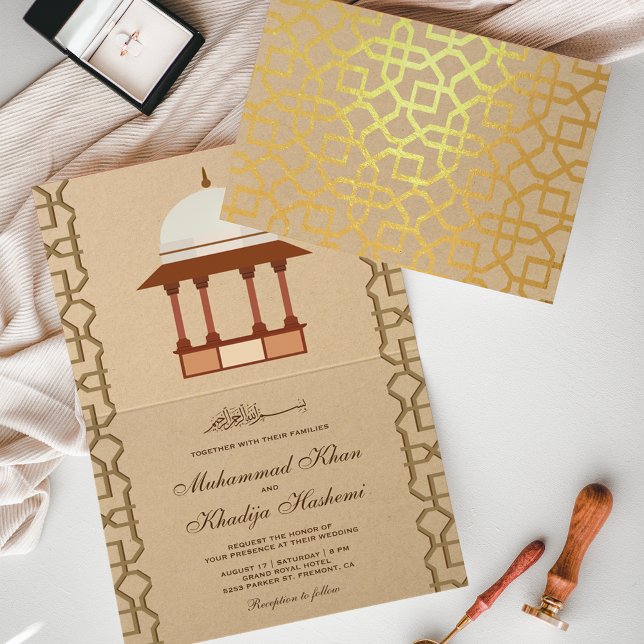 Faire-part de mariage islamique d'architecture mog (Créateur téléchargé)