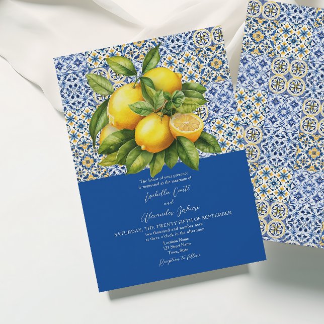 Faire-part de mariage italien sicilien au citron b (Créateur téléchargé)