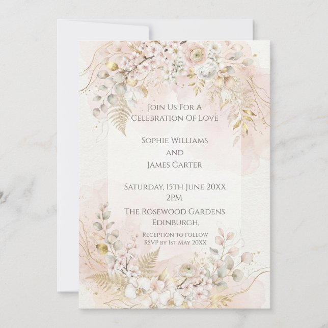 Faire-part de mariage Ivory Blossom (Devant)