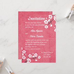 Faire-part de mariage japonais Apple Blossom