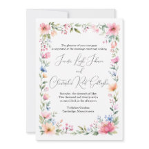 Faire-part de mariage jardin à l'aquarelle