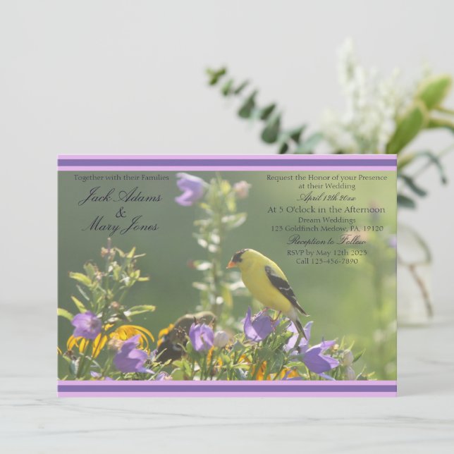 Faire-part de mariage Jardin de printemps du chard (Debout devant)