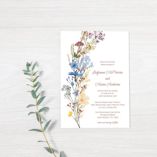 Faire-part de mariage jardin fleuri aquarelle (Créateur téléchargé)