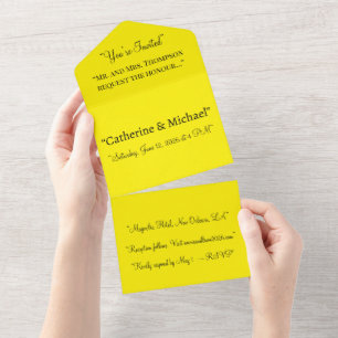 Faire-Part de Mariage Jaune Clair – Design Minimal