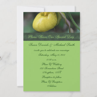 Faire-part de mariage jaune de fleur de Madame