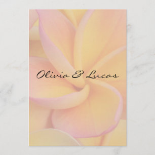 Faire-part de mariage jaune de Plumeria