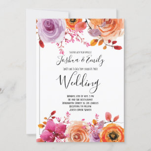 Faire-part de mariage jaune orangé invitations flo