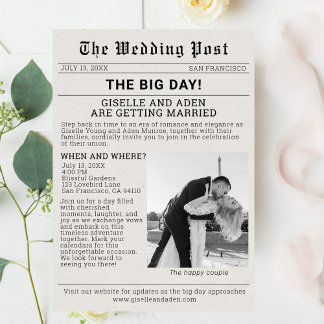 Faire-Part de Mariage Journal Nostalgique