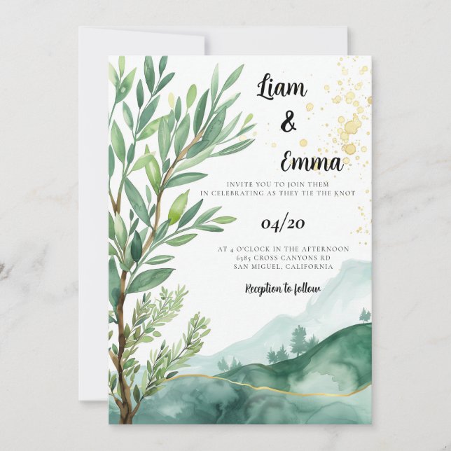 Faire-part de mariage juif | Invitation d'olivier (Devant)