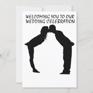 FAIRE-PART DE MARIAGE KISSING COUPLE ART SILHOUETT