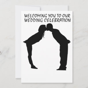 FAIRE-PART DE MARIAGE KISSING COUPLE ART SILHOUETT