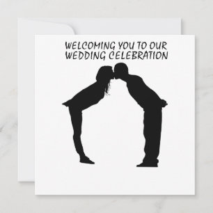 FAIRE-PART DE MARIAGE KISSING COUPLE SILHOUETTE