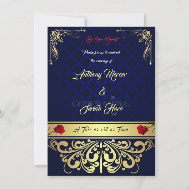 Faire-part de mariage La Belle et la Bête (Devant)