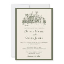 Faire-part de mariage La Villa : olive et ivoire