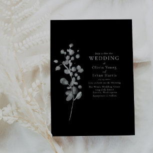 Faire-part de mariage laqué noir