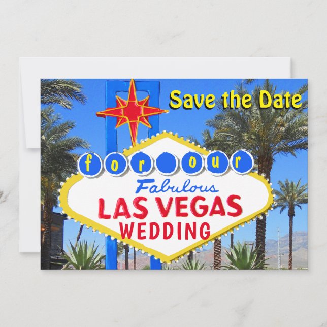 Faire-part de mariage Las Vegas pour réserver la d (Devant)